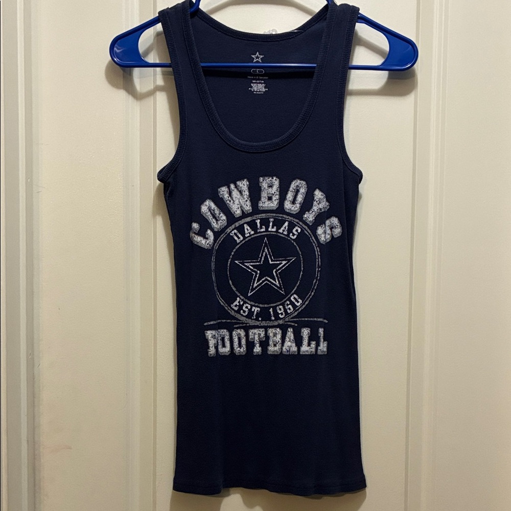 Large ladies Dallas Cowboys Navy Tank Top
